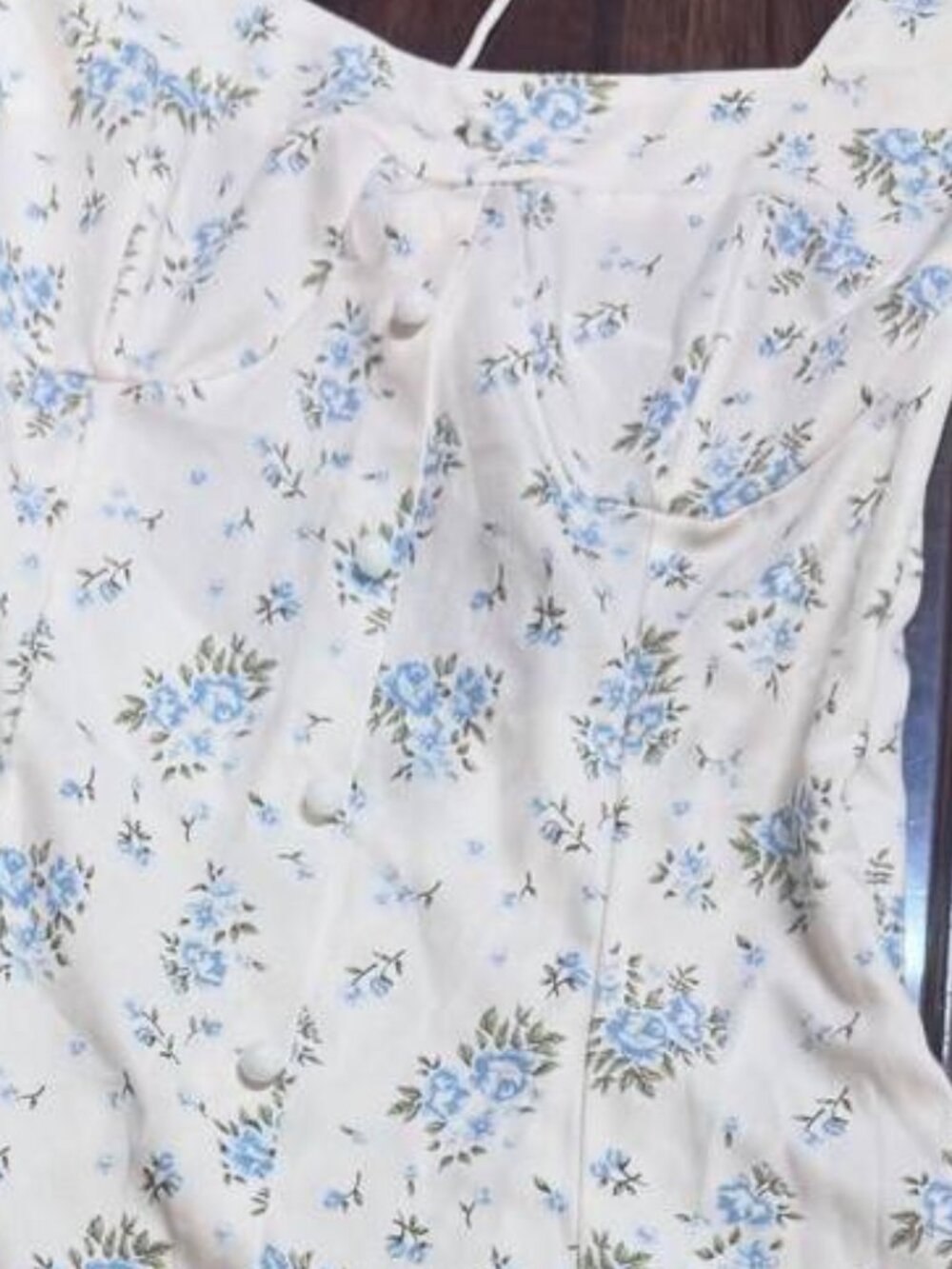 Blue Floral Sleeveless Dress - Picture 2 of 3